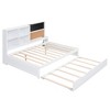 NicBex Twin Size Daybed Modern Wooden Bed Frame with Trundle, 4 Shelves, Blackboard, Cork Board and Ports for Bedroom, No Box Spring Required - 3 of 4
