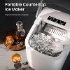 ZAFRO Ice Makers Countertop with Handle,26.5Lbs/24H,9 Cubes in 6 Mins,2 Sizes of Bullet Ice,Portable Machine with Self-Cleaning(White) - 2 of 4
