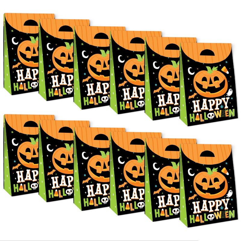 Big Dot of Happiness Jack-O'-Lantern Halloween - Kids Halloween Gift Favor Bags - Party Goodie Boxes - Set of 12, 5 of 9