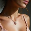 18K White and Rose Gold Two-Tone Crystal Heart Necklace Inscribed "Love You" - 4 of 4