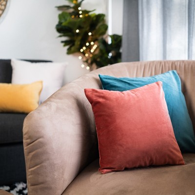 Teal Velvet 20" x 20" Euro Pillow Covers Set