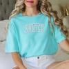 Simply Sage Market Women's Embroiderd Wifey Arched Varsity Short Sleeve Garment Dyed Tee - 2 of 3