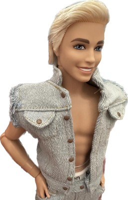 Barbie: The Movie Collectible Ken Doll Wearing Denim Matching Set