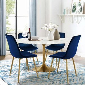 Set of 4 Bingo Upholstered  Side Chair Gold Leg-Maison Boucle - 1 of 4