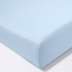 Fitted Crib Sheet Solid - Cloud Island™ Light Blue
