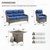 4 Piece Patio Furniture Set with Fire Pit Table, 2 x Swivel Rocker Chair, 1 x 3-Seat Sofa, 5 Seats Outdoor Conversation Set for Lawn Garden Backyard - 3 of 4