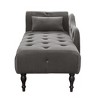 Okak Luxurious Velvet Button Tufted Chair Chaise Longue with Solid Wood Legs,Nailhead Trimmed Fabric Accent Chair for Bedroom,Living Room - 3 of 4