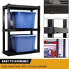 Angel Sar 3-Tier Plastic Storage Shelf, Heavy Duty Garage Shelving Unit 39"H x 30"W x 14"D, 300 lbs Capacity, Tool-Free Assembly, Black - 4 of 4