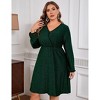 WhizMax Women's Plus Size Sparkly Sequin Dress Long Sleeve Wrap V Neck Cocktail Club Dress - 2 of 4