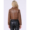 INSPIRE CHIC Women's Spread Collar Biker Holographic Button-Down Cropped Jackets - 3 of 4