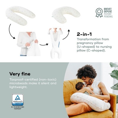 Organic Off-White Cotton 2-in-1 Maternity and Nursing Pillow