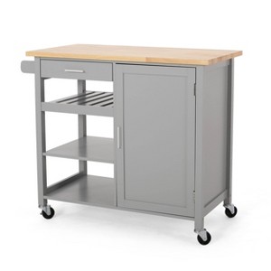 Westcliffe Contemporary Kitchen Cart with Wheels - Christopher Knight Home - 1 of 4