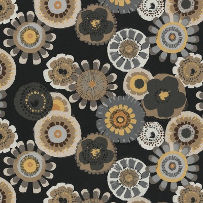 Black and Yellow Floral Oversized Lumbar Pillows Set