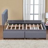 Queen Upholstered Platform Bed with Button Tufted Headboard and 4 Storage Drawers, No Box Spring Needed, Linen Fabric Frame - 3 of 4