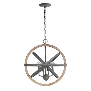 Capital Lighting Bluffton 4 - Light Pendant in  Iron/Wood - 1 of 4
