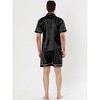 Lars Amadeus Men's Short Sleeve Top and Pants Summer Satin Pajama Sets - 4 of 4
