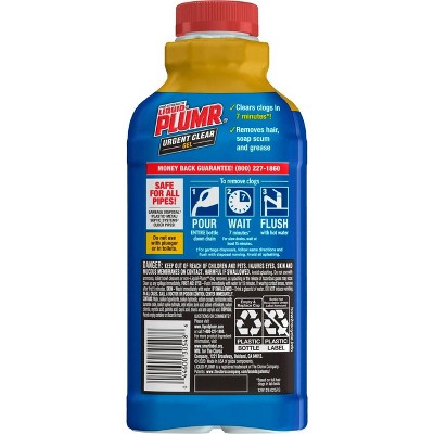 Liquid-Plumr Industrial Strength Urgent Clear, Liquid Drain Cleaner - 17oz