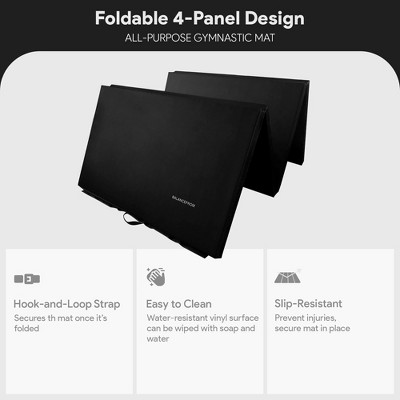Black Vinyl 24" x 24" Folding Gymnastics Mat