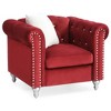 Upholstered Elegant Armchair with Round Arms, Comfortable Seating and Easy Assembly for Living Room - 2 of 4