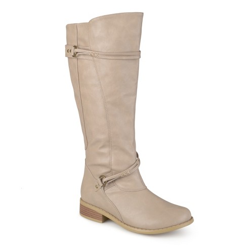 Journee Collection Wide Calf Women's Harley Boot Stone 8 : Target
