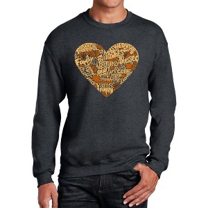 LA Pop Art Thanksgiving Heart - Men's Word Art Crewneck Sweatshirt - 1 of 4