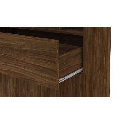 Salamanca Dark Brown Walnut Bar Cabinet with Wine Rack