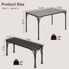 Dining Table with Benches, Dining Room Table Set for 4, Kitchen Table Set with Roman Column - 2 of 4
