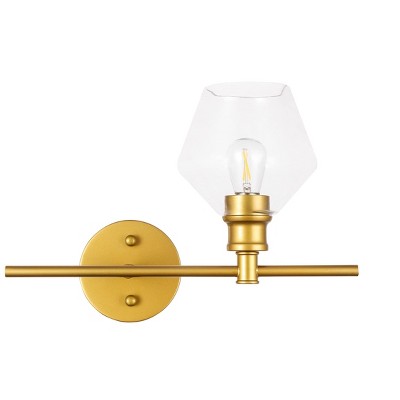 Elegant Lighting Gene 1 light Brass and Clear glass left Wall sconce
