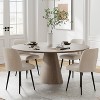 Wooakway 2 Beige Dining Chairs Metal Legs Slanted Back Wide Seat 23" x 33" for Living Dining Room - 3 of 4