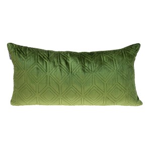 Parkland Collection,Aleta Transitional Quilted Olive Pillow - 1 of 4