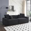 104.7'' 4-Seater Corduroy Sofa with 4 Throw Pillows, Large Living Room Couch, Soft Sponge Cushions, Orange Fabric - 4 of 4