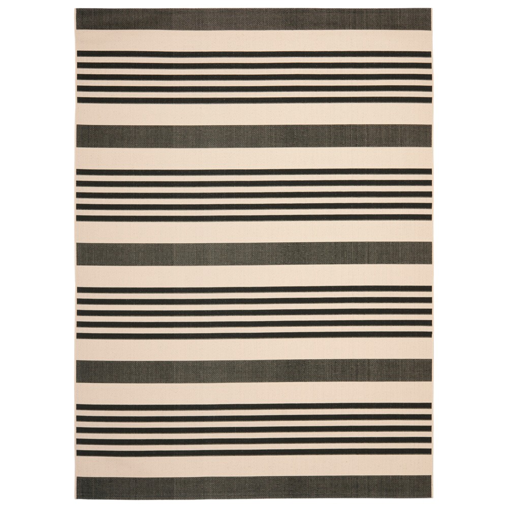 8' x 11' Santorini Outdoor Rug Black/Bone - Safavieh