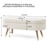 Aoibox Upholstered Boucle Fabric Ottoman Bench with Golden Metal Legs, Footrest for Bedroom, Living Room, Entryway, Bed Side in Beige - 3 of 4