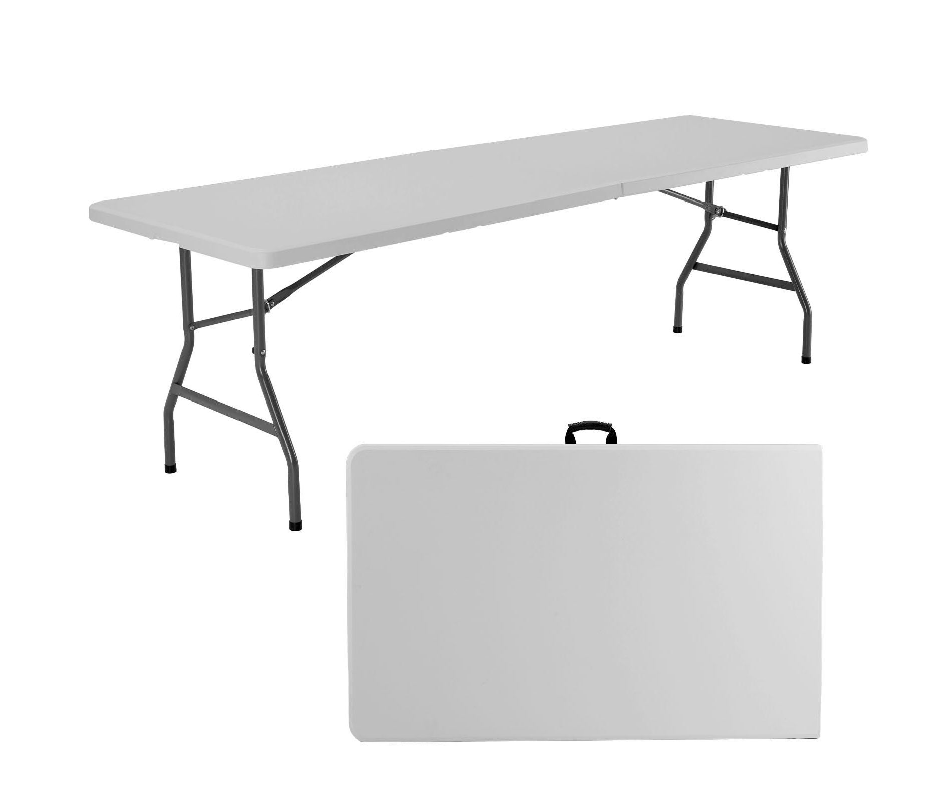 Gulches 8FT Heavy Duty Folding Table Portable HDPE Table with Carrying Handle for Camping Picnic Party Indoor Outdoor Use