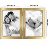 Americanflat Hinged Picture Frame with Wide, Beveled Molding and Shatter-Resistant Glass - Metal Picture Frame Displays Two Photos - 2 of 4