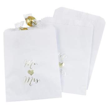 25ct Mr and Mrs Treat Bags White