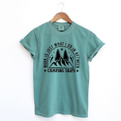 Simply Sage Market Women's Work Between Camping Trips Short Sleeve Garment Dyed Tee