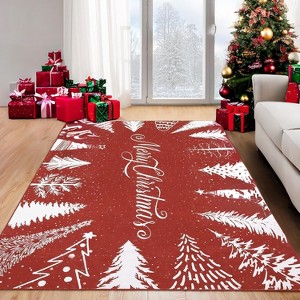 Coucheta Area Rug, Christmas Rug for Living Room, Washable Non Slip Rugs, Winter Home Decor, Soft Stain Resistant Holiday Rugs for Bedroom - 1 of 4