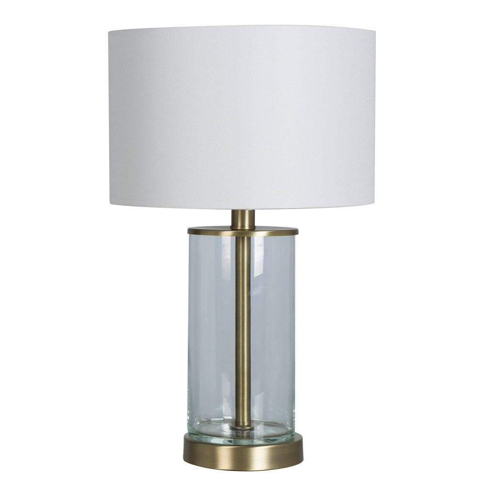 Photos - Floodlight / Street Light Fillable Accent with USB Table Lamp  Brass - Thre(Includes LED Light Bulb)