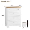 Drawer Nightstand Cabinet with Night Light - White Drawer Dresser with LED Strip and Visible Glass Table-top for Bedroom, Living Room, Entryway - 4 of 4