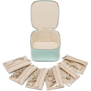 6-Piece Travel Jewelry Pouch Set, Clear Velvet Zipper Bags for Organized Storage, Gift for Women & Girls - 1 of 4