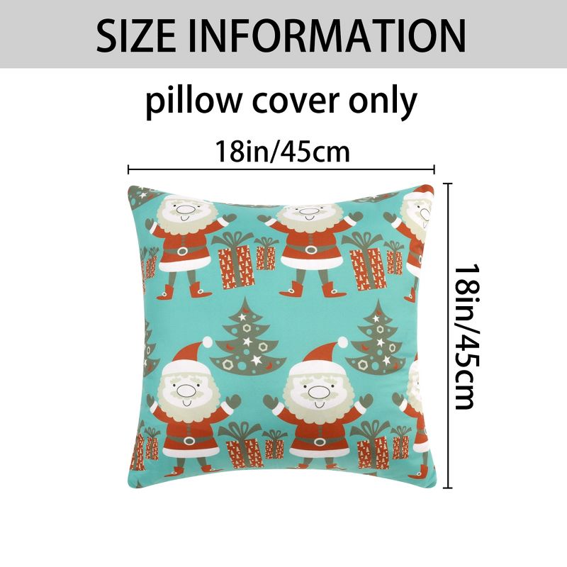 Unique Bargains Home Office Sofa Chair Couch Christmas Printed Velvet Throw Pillow Covers Set of 2, 5 of 7