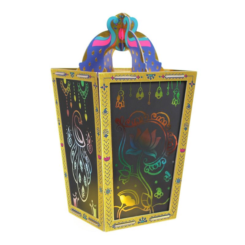 Kulture Khazana Rangoli Mandala Scratch Art Lantern Kit, 6 of 10