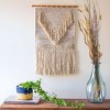 Slickblue Handmade Textured Bohemian Wall Art - 16"x26" Cotton Yarn Decor in Cream, Blue-Grey, and More - 3 of 4