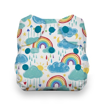 Image of Thirsties | Newborn All-in-One Snap Cloth Diapers Pack of 1 - Rainbow Multicolored, Newborn (5-14 lbs)