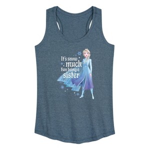 Women's - Frozen 2 - It's So Much Fun Being A Sister Elsa Graphic Racerback Tank - 1 of 4