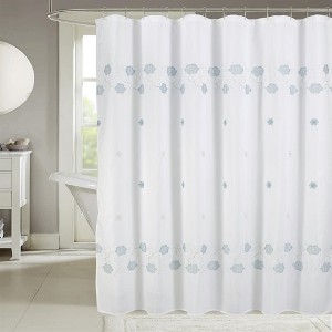 RT Designers Collection Tiffany Embroidered Stylish Shower Curtain 70" x 72" Teal - 1 of 4