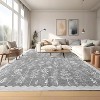 Washable Floral Runner Rug, Non-Slip, Low-Pile, Scalloped Pattern for Kitchen, Hallway, Laundry, Bathroom - 2 of 4