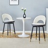 Two Sets of Swivel Bar Stools Modern White PU with Comfortable Padded Seats Featuring Black Metal Legs - 2 of 4