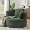 Large Corduroy Bean Bag Chair for Adults, Round Armchair with Cushioned Backrest, Soft Lounge Seating for Living Room, Apartment – Cuddlewood - 2 of 4